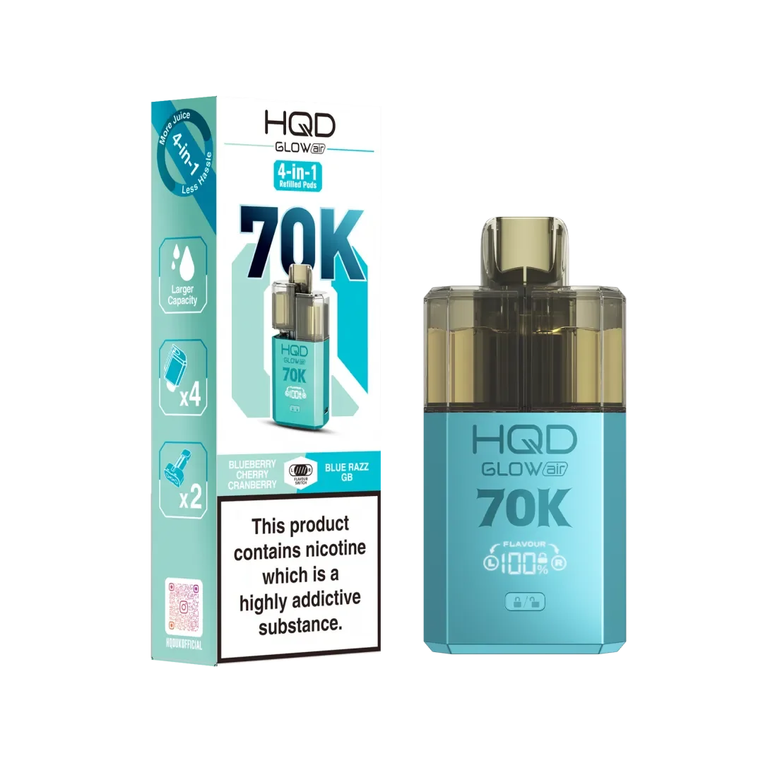 HQD Glow Air 70K Puffs Prefilled Pod Kit (Pack of 3)