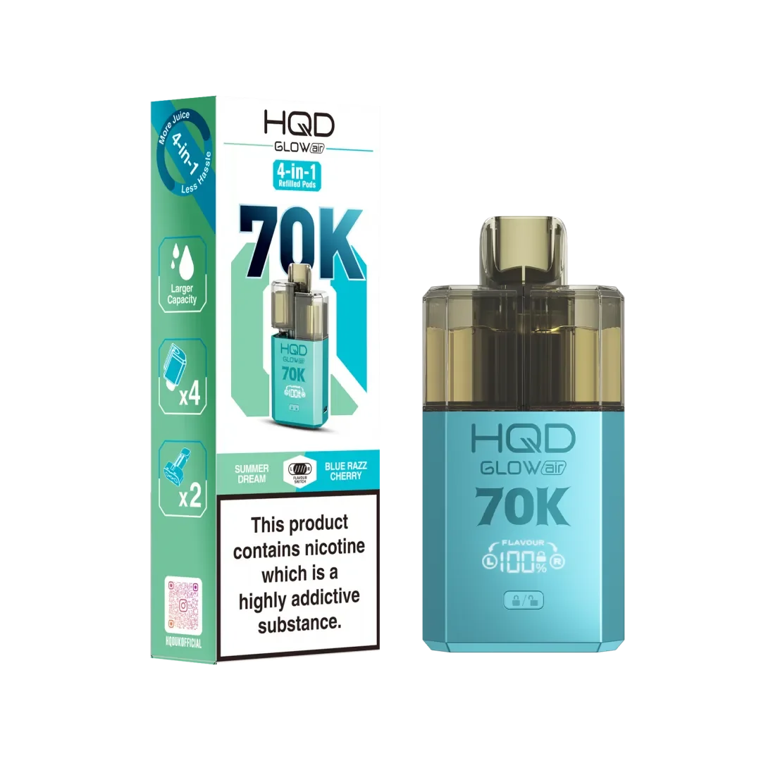 HQD Glow Air 70K Puffs Prefilled Pod Kit (Pack of 3)