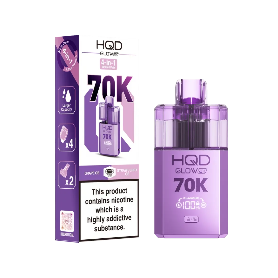 HQD Glow Air 70K Puffs Prefilled Pod Kit (Pack of 3)