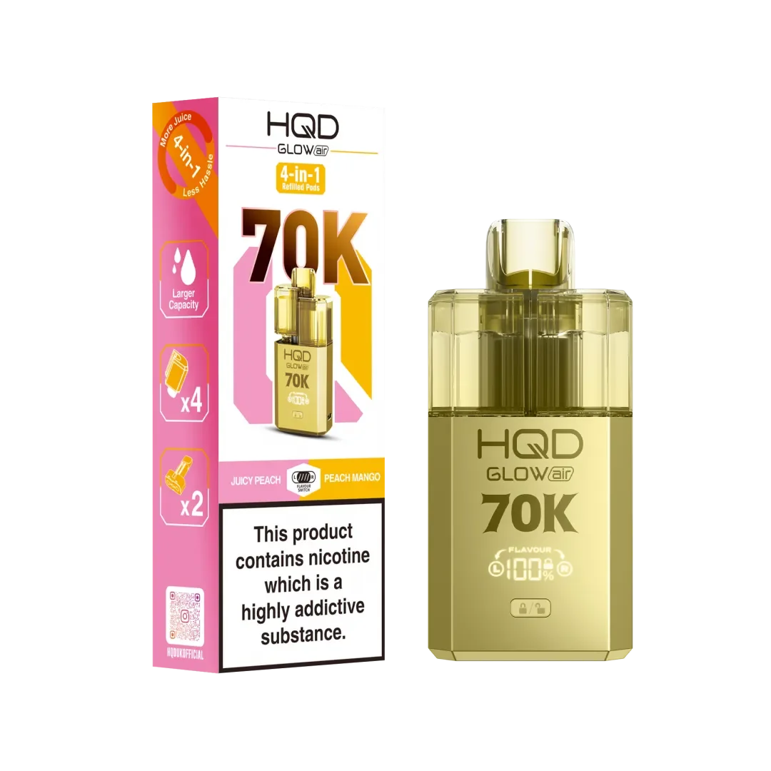 HQD Glow Air 70K Puffs Prefilled Pod Kit (Pack of 3)