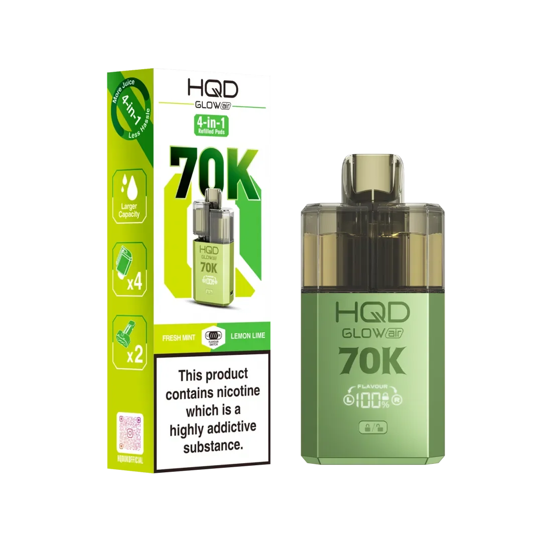 HQD Glow Air 70K Puffs Prefilled Pod Kit (Pack of 3)