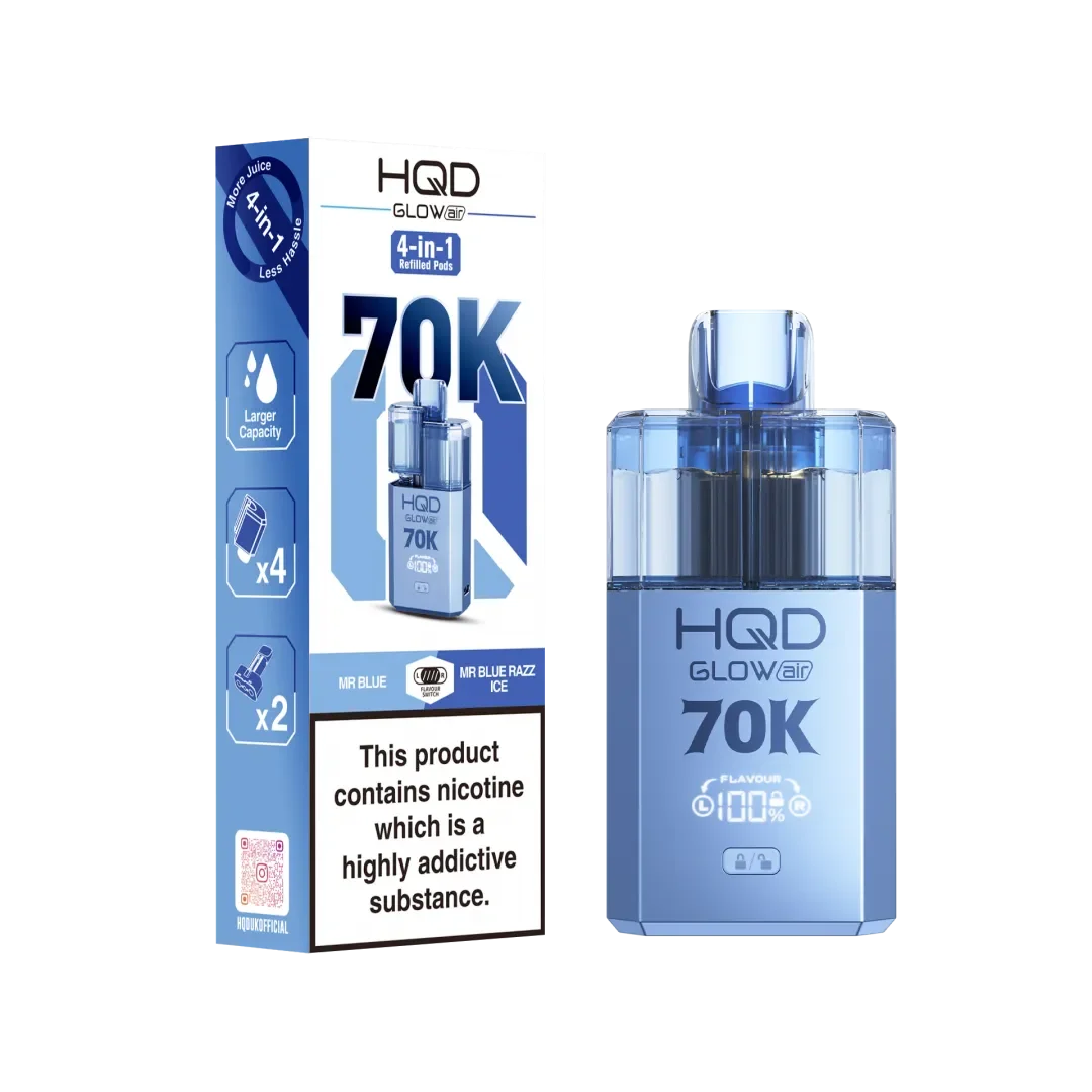 HQD Glow Air 70K Puffs Prefilled Pod Kit (Pack of 3)