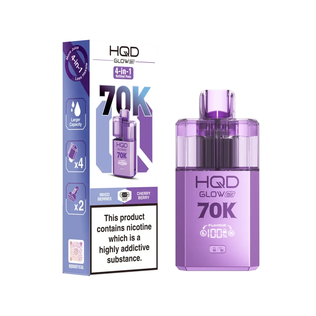 HQD Glow Air 70K Puffs Prefilled Pod Kit (Pack of 3)
