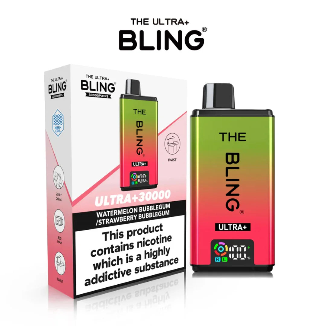 The Bling Ultra Plus 30000+ Puffs Prefilled Pod Kit (Pack of 3)