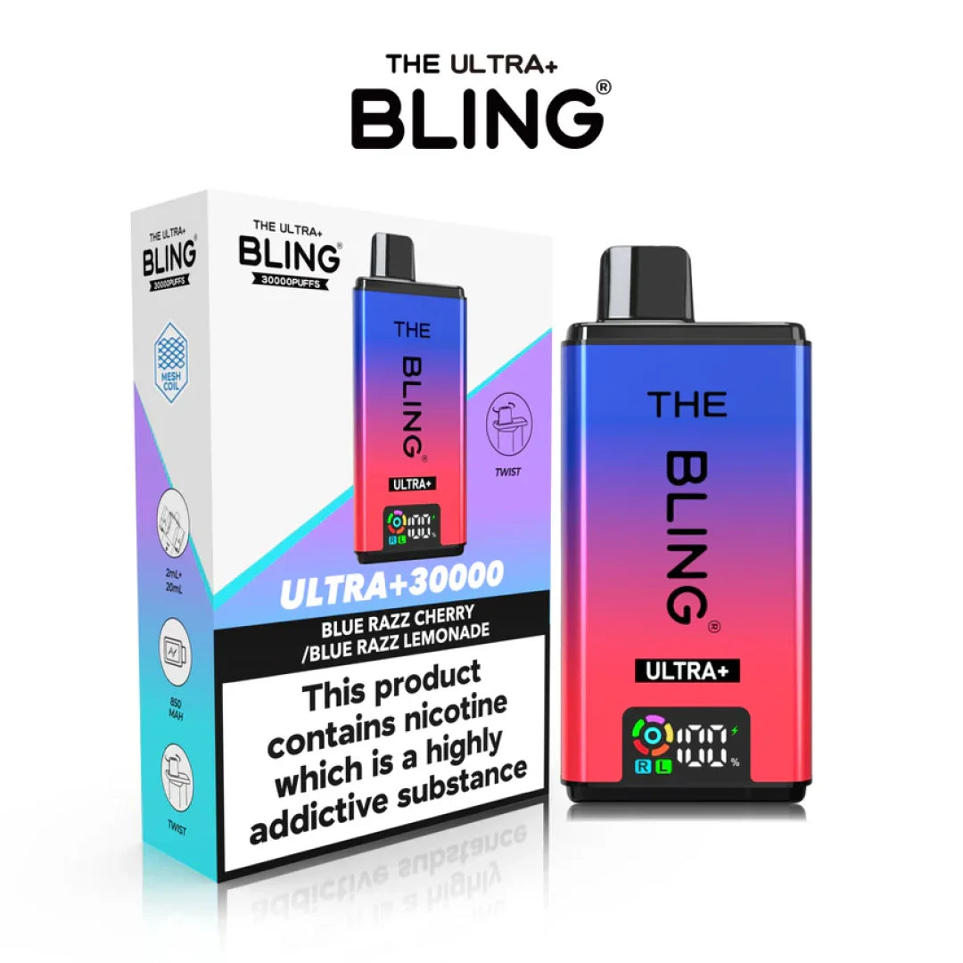 The Bling Ultra Plus 30000+ Puffs Prefilled Pod Kit (Pack of 3)
