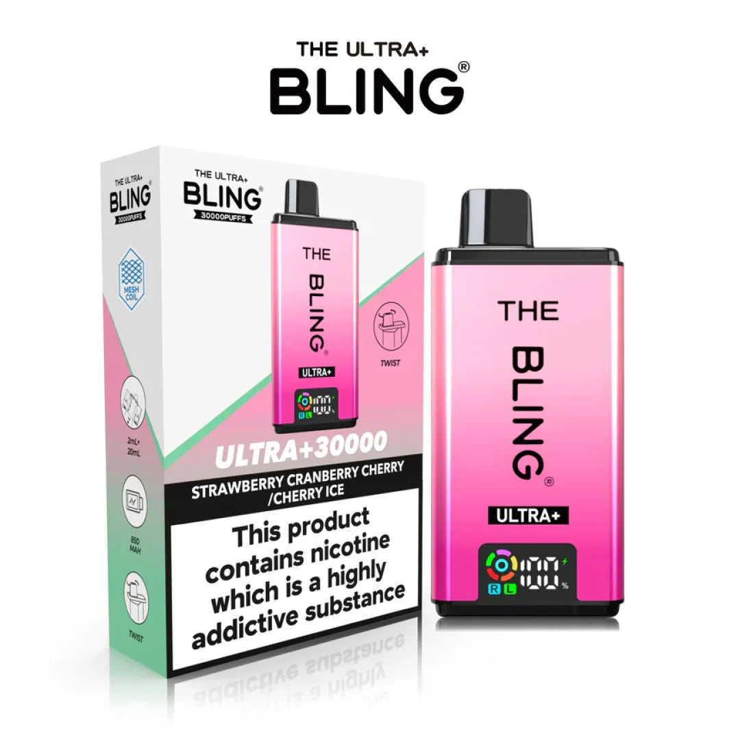The Bling Ultra Plus 30000+ Puffs Prefilled Pod Kit (Pack of 3)