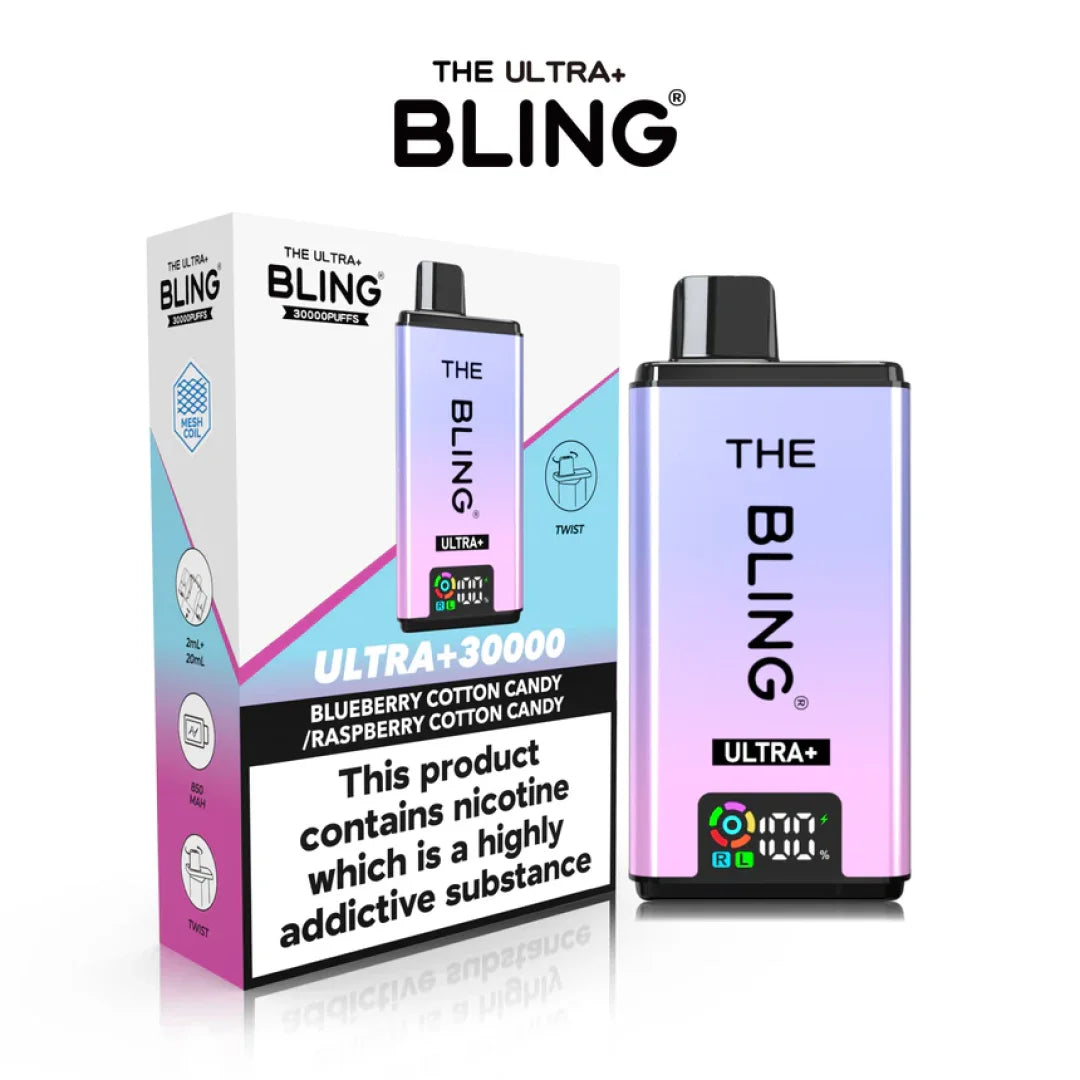 The Bling Ultra Plus 30000+ Puffs Prefilled Pod Kit (Pack of 3)