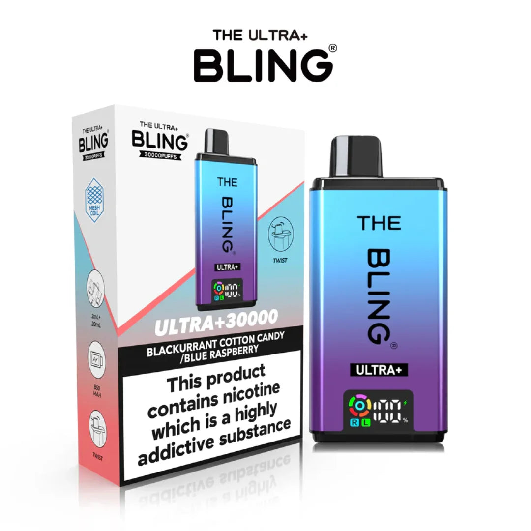 The Bling Ultra Plus 30000+ Puffs Prefilled Pod Kit (Pack of 3)
