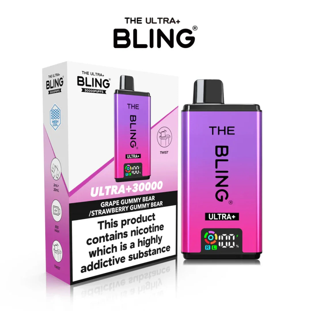 The Bling Ultra Plus 30000+ Puffs Prefilled Pod Kit (Pack of 3)