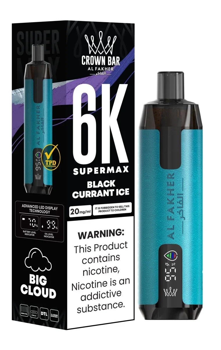 Al Fakher Supermax 6000 Puffs Disposable Vape black current ice