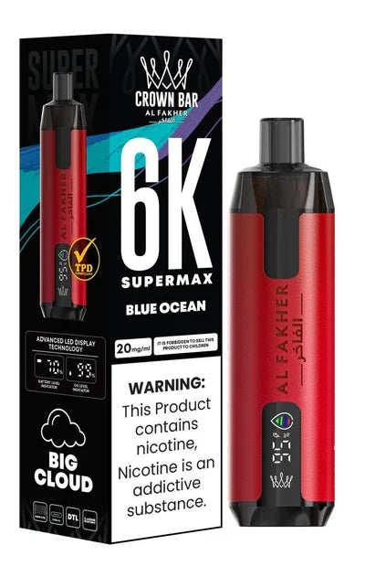 Al Fakher Supermax 6000 Puffs Disposable Vape blue ocean