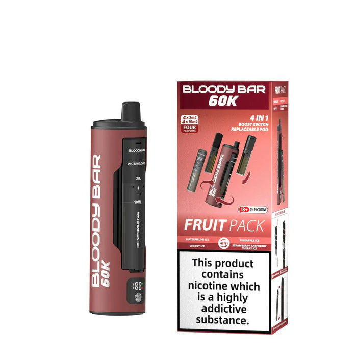 Bloody Bar 60k Prefilled 4 In 1 Pod Vape Kit Box of 5