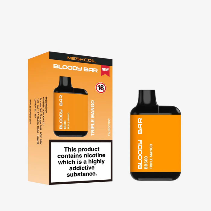 Bloody Bar BB600 Prefilled Pod Vape Box of 10