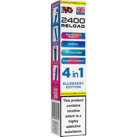 IVG 2400 Reload 4-in-1 Multi Flavour Prefilled Vape Pods (Pack of 5)