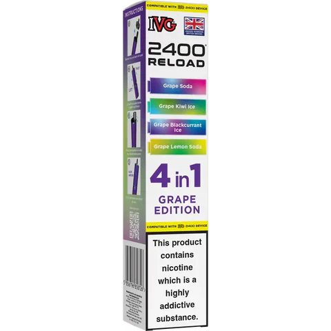 IVG 2400 Reload 4-in-1 Multi Flavour Prefilled Vape Pods (Pack of 5)