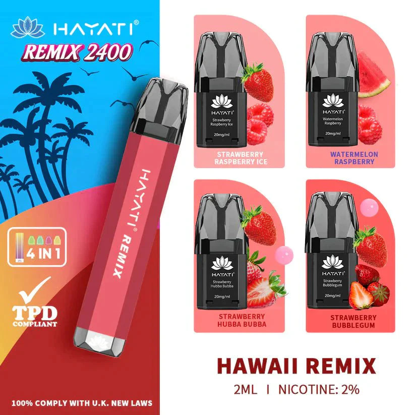 Hayati Remix 2400 Puffs 4 in 1 Disposable Vape (Box of 5)