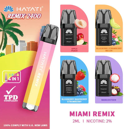 Hayati Remix 2400 Puffs 4 in 1 Disposable Vape (Box of 5)