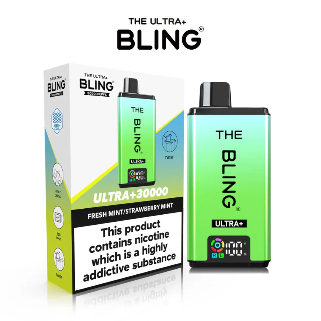 The Bling Ultra Plus 30000+ Puffs Prefilled Pod Kit (Pack of 3)