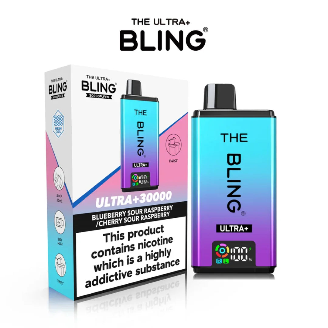 The Bling Ultra Plus 30000+ Puffs Prefilled Pod Kit (Pack of 3)